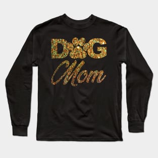 Dog Mom Shirts for Women Cute Letter Print Pet Lover Paw Long Sleeve T-Shirt